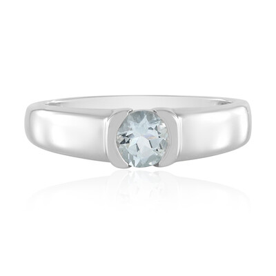 Bague en argent et Aigue-marine du Brésil