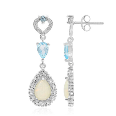 Boucles d'oreilles en argent et Opale Welo