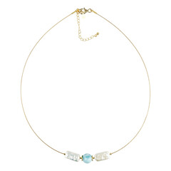 Collier en acier inoxydable et Larimar