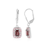 Boucles d'oreilles en argent et Zircon acajou