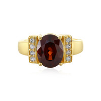 Bague en argent et Zircon cognac