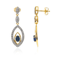 Boucles d'oreilles en argent et Saphir bleu