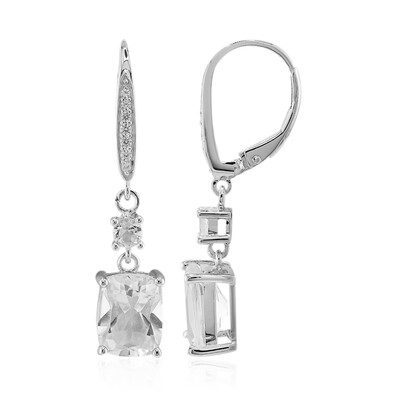 Boucles d'oreilles en argent et Topaze blanche