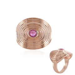 Bague en argent et Saphir rose de Madagascar