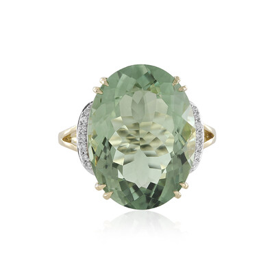 Bague en or et Améthyste verte du Rio Grande