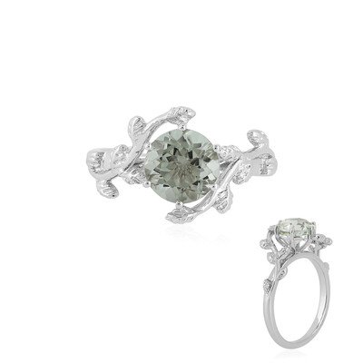 Bague en argent et Améthyste verte