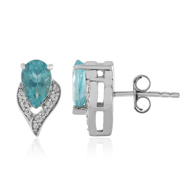 Boucles d'oreilles en argent et Apatite bleue