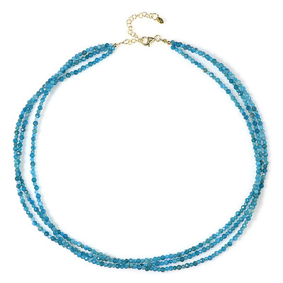 Collier en argent et Apatite bleu néon