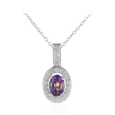 Collier en argent et Topaze mystique couleur myrtille