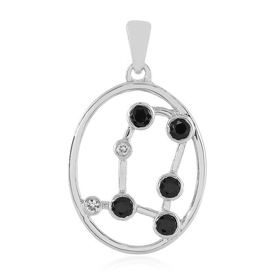 Pendentif en argent et Spinelle noir (gémeaux)