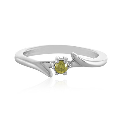 Bague en argent et Diamant jaune I3