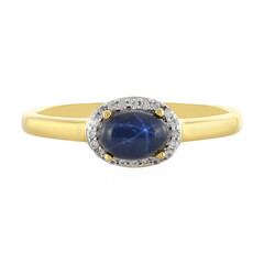 Bague en argent et Saphir étoilé bleu