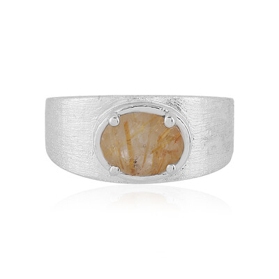 Bague en argent et Quartz rutile (Cheveux de Vénus)