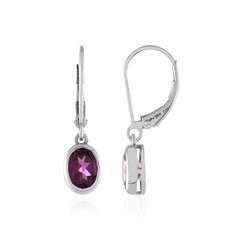 Boucles d'oreilles en argent et Grenat magenta