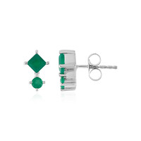 Boucles d'oreilles en argent et Onyx vert