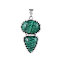 Pendentif en argent et Malachite