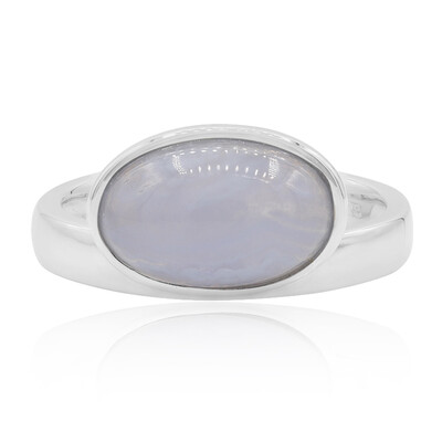 Bague en argent et Agate bleue (MONOSONO COLLECTION)