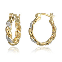 Boucles d'oreilles en laiton et Diamant I3 (I) (Juwelo Style)