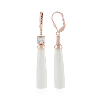 Boucles d'oreilles en argent et Calcédoine blanche (KM by Juwelo)