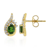 Boucles d'oreilles en argent et Diopside de Russie