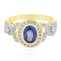 Bague en or et Saphir bleu de Ceylan