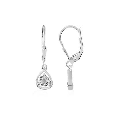 Boucles d'oreilles en argent et Diamant I3 (J)