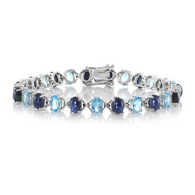 Bracelet en argent et Saphir étoilé bleu