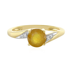 Bague en argent et Saphir jaune de Madagascar