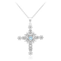 Collier en argent et Topaze bleu ciel