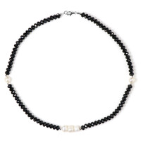 Collier en argent et Spinelle noir