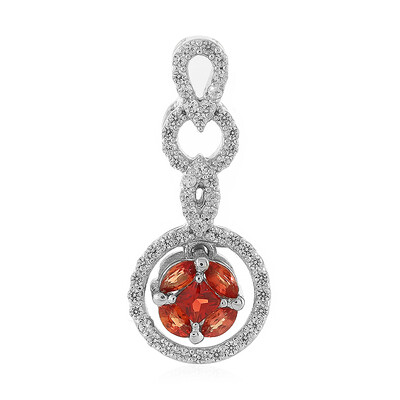 Pendentif en argent et Rubis rouge du soir