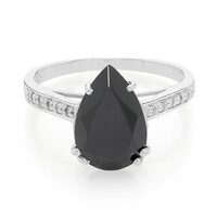 Bague en argent et Spinelle noir