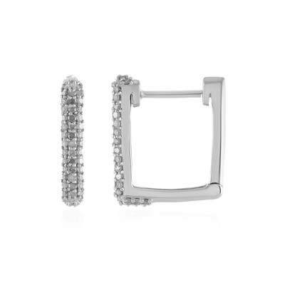 Boucles d'oreilles en argent et Diamant I4 (J)