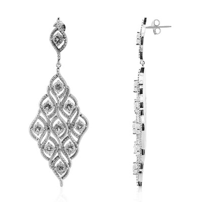 Boucles d'oreilles en argent et Topaze blanche