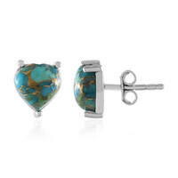 Boucles d'oreilles en argent et Turquoise bleue cuivrée de Mohave (Faszination Türkis)