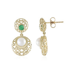 Boucles d'oreilles en or et Perle blanche de culture d'eau douce (Ornaments by de Melo)