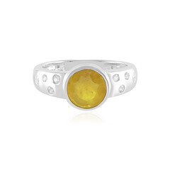 Bague en argent et Saphir jaune de Madagascar