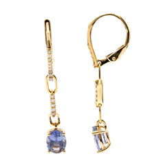 Boucles d'oreilles en or et Tanzanite non chauffée (CIRARI)