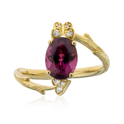 Bague en or et Tourmaline néon du Congo (Smithsonian)