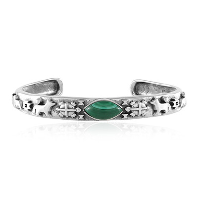 Bracelet en argent et Malachite (Desert Chic)