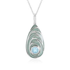 Collier en argent et Topaze bleu ciel