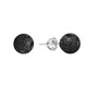 Boucles d'oreilles en argent et Lave noire