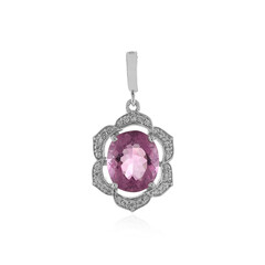 Pendentif en argent et Fluorite rose du Mexique