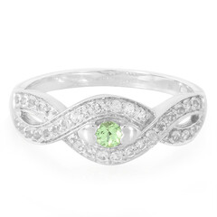 Bague en argent et Grenat vert menthe de Merelani