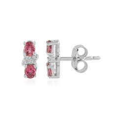 Boucles d'oreilles en argent et Tourmaline rose du Brésil