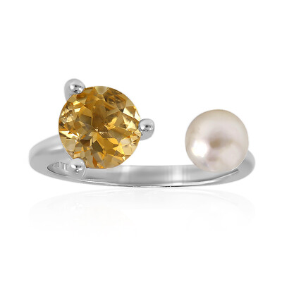 Bague en argent et Citrine