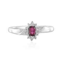 Bague en argent et Tourmaline rose du Brésil