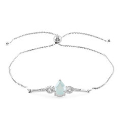 Bracelet en argent et Calcédoine d'eau