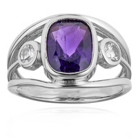 Bague en argent et Fluorite à couleur changeante