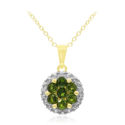 Collier en argent et Diopside de Russie